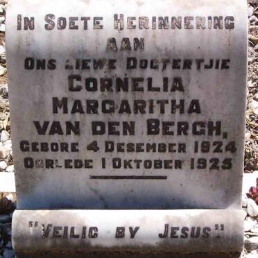 BERG Cornelia Margaritha, van den 1924-1925