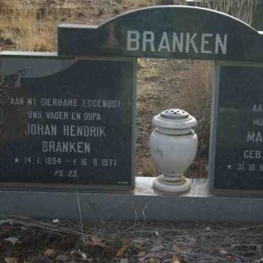 BRANKEN Johan Hendrik 1894-1977 &amp; Martha Maria DIPPENAAR 1891-1978