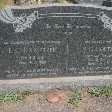 COETZEE L.C.T. 1876-1968 &amp; S.C. VAN TONDER 1887-1972