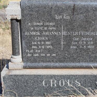 CROUS Hendrik Johannes 1890-1945 &amp; Hester Petronella THERON 1891-1980