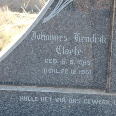 CLOETE Johannes Hendrik 1883-1961