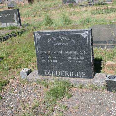 DIEDERICHS Pieter Andries 1878-1963 &amp; Martha S.M. 1886-1970
