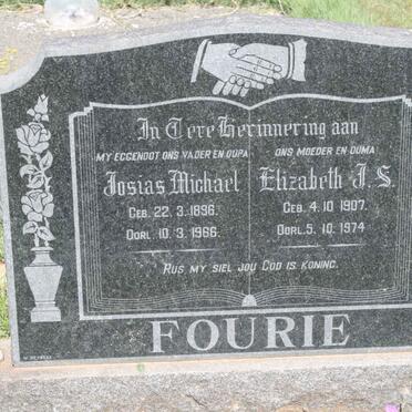 FOURIE Josias Michael 1896-1966 &amp; Elizabeth J.S. 1907-1974