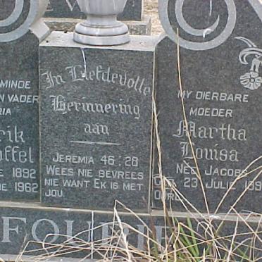 FOURIE Hendrik Christoffel 1892-1962 &amp; Martha Louisa JACOBS 1899-