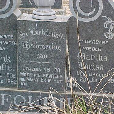 FOURIE Hendrik Christoffel 1892-1962 &amp; Martha Louisa JACOBS 1899-