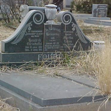 FOURIE Hendrik Christoffel 1892-1962 &amp; Martha Louisa JACOBS 1899-
