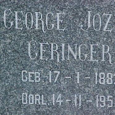 GERINGER George Jozia 1882-1951 &amp; Adriana Jozuna TERBLANCHE 1886-1972