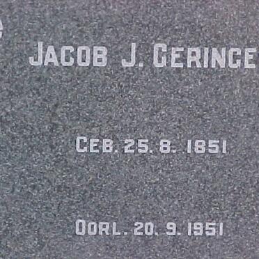 GERINGER Jacob J. 1851-1951
