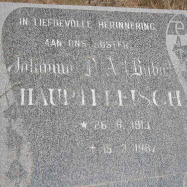 HAUPTFLEISCH Johanna P.A. 1913-1987