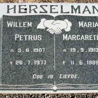 HERSELMAN Willem Petrus 1907-1977 &amp; Maria Margaretha GROBBELAAR 1913-1989