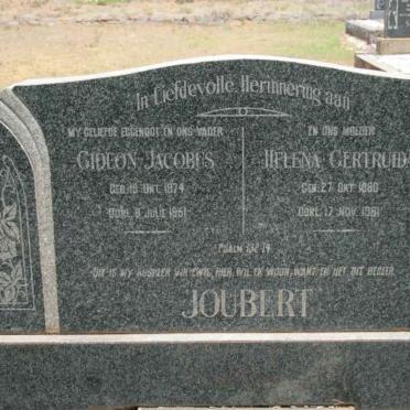 JOUBERT Gideon Jacobus 1874-1951 &amp; Helena Gertruida 1880-1961