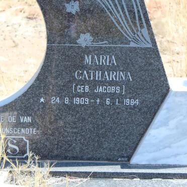 JACOBS Maria Catharina nee JACOBS 1909-1984
