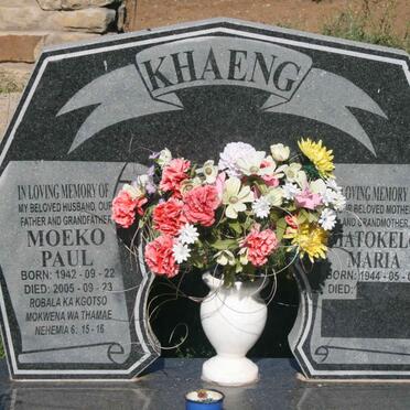 KHAENG Moeko Paul 1942-2005 &amp; Matokelo Maria 1944-