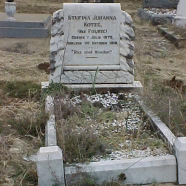 KOTZE Stefina Johanna nee FOURIE 1872-1918