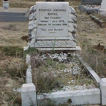 KOTZE Stefina Johanna nee FOURIE 1872-1918