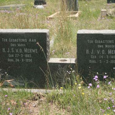 MERWE H.J.S., v.d. 1883-1956 &amp; H.J. 1886-1954
