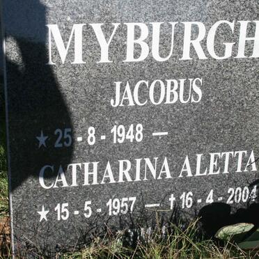 MYBURGH Jacobus 1948-  &amp; Catharina Aletta 1957-2004