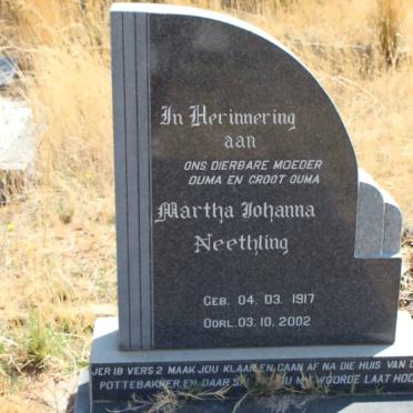 NEETHLING Martha Johanna 1917-2002