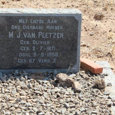 PLETZEN M.J., van nee OLIVIER 1871-1958