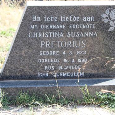 PRETORIUS Gert Hendrikus 1907-1984 &amp; Christina Susanna VERMEULEN 1923-1998