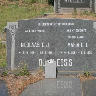 PLESSIS Nicolaas C.J., du 1906-1981 &amp; Maria E.C. 1905-1976
