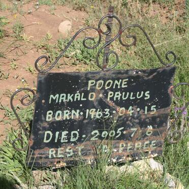 POONE Makalo Paulus 1963-2005