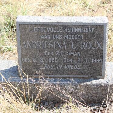 ROUX Andriesina C. nee ZIETSMAN 1880-1964