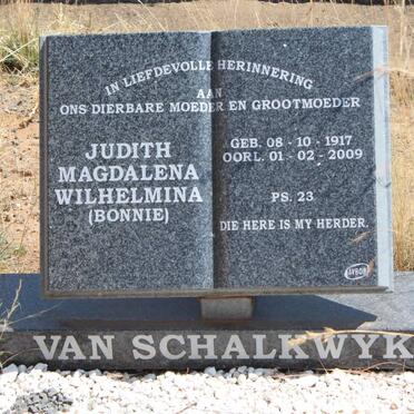 SCHALKWYK Judith Magdalena Wilhelmina, van 1917-2009