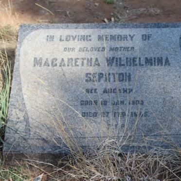 SEPHTON Magaretha Wilhelmina nee AUCAMP 190?-19?5