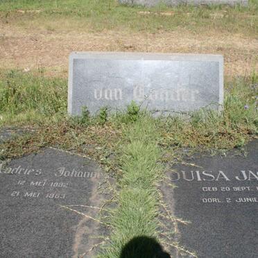 TONDER Andries Johannes, van 1892-1963 &amp; Louisa Jacoba 1907-1990