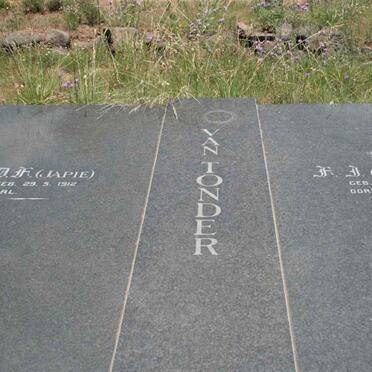 TONDER D.F., van 1912-  &amp; F.J. 1911-1986