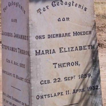 THERON Jacobus Johannes Stephanus 1855-1924 &amp; Maria Elizabeth 1859-1932