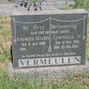 VERMEULEN Andries Magiel 1888-  &amp; Cornelia M. 1906-1962