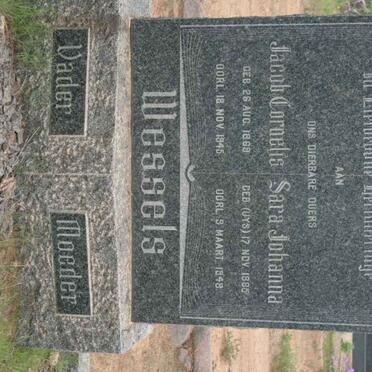 WESSELS Jacob Cornelius 1869-1945 &amp; Sara Johanna UYS 1885-1948