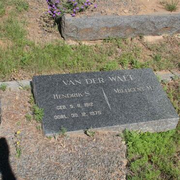 WALT Hendrik S., van der 1912-1975 &amp; Millicent M ??-??