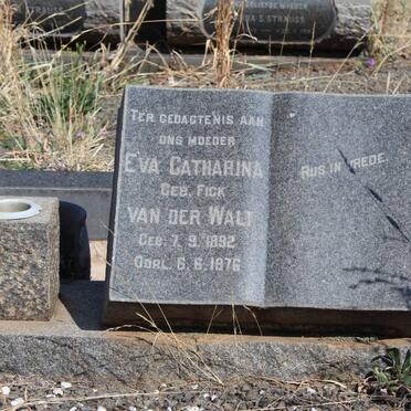 WALT Eva Catharina, van der nee FICK 1892-1976