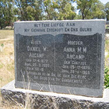 AUCAMP Daniel W. 1877-1955 &amp; Anna M.M. COETZEE 1878-1969