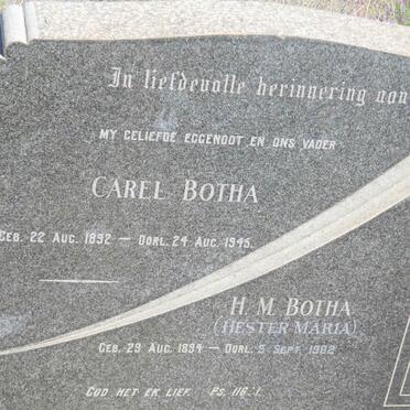BOTHA Carel 1892-1945 &amp; Hester Maria 1894-1982