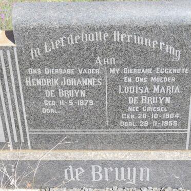 BRUYN Hendrik Johannes, de 1879- &amp; Louisa Maria GRIESEL 1904-1955