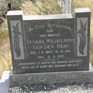 BERG Susara Wilhelmina, van den nee V.D. WALT 1914-1952
