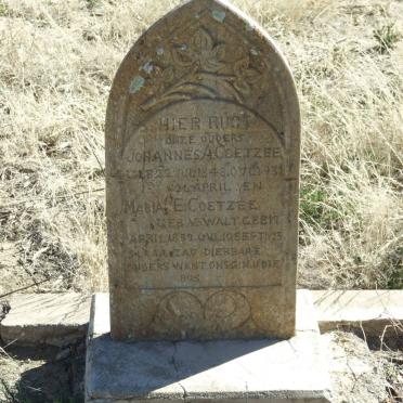 COETZEE Johannes A. 1848-1931 &amp; Maria E. v.d. WALT 1859-1925