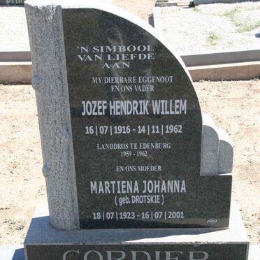 CORDIER Jozef Hendrik Willem 1916-1962 &amp; Martiena Johanna DROTSKIE 1923-2001