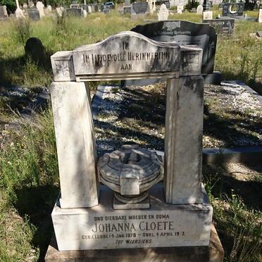 CLOETE Hendrik Jonathan 1874-1919 &amp; Johanna LUBBE 1878-1947