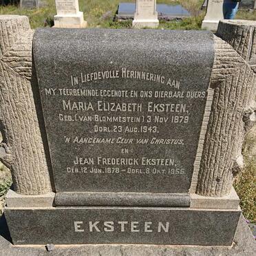EKSTEEN Jean Frederick 1878-1955 &amp; Maria Elizabeth VAN BLOMMESTEIN 1879-1943
