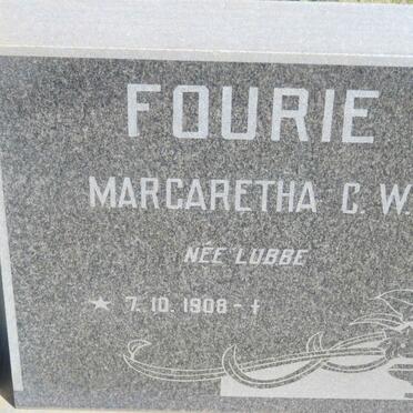 FOURIE Adam Barnard 1907-1972 &amp; Margaretha C.W. LUBBE 1908-