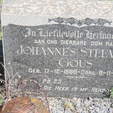 GOUS Johannes Stefanus 1888-1951