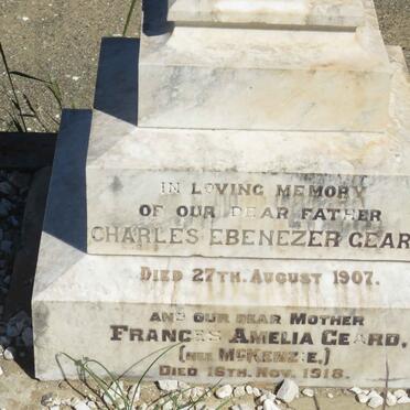 GEARD Charles Ebenezer -1907 &amp; Frances Amelia McKENZIE -1918