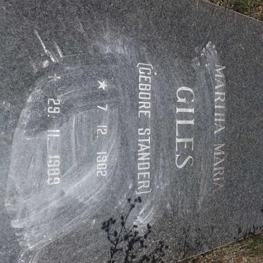 GILES Martha Maria nee STANDER 1902-1989