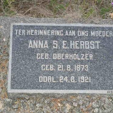 HERBST Anna S.E. nee OBERHOLZER 1873-1921