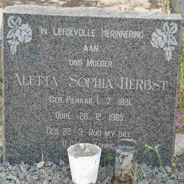HERBST Aletta Sophia 1881-1965